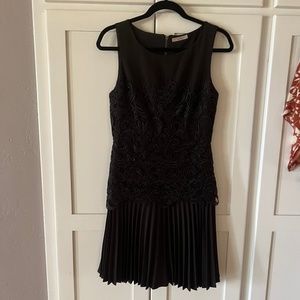 Darling (Anthropologie) LBD with pleats and lace overlay, Size Small
